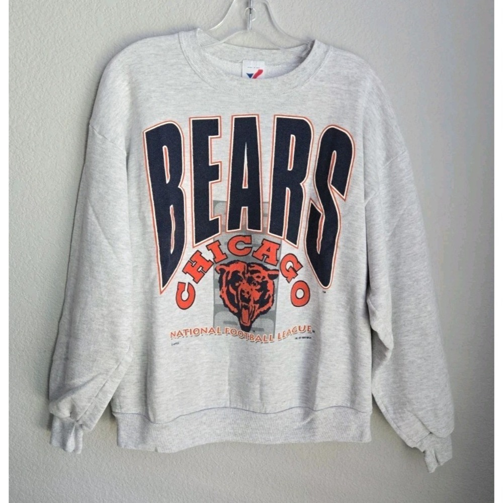 Vintage 90s Chicago Bears NFL Artex Sweatshirt Size Large Graphic HTF Design